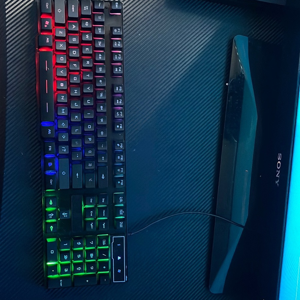 A wired gaming keyboard with led light